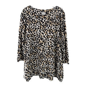 Chico's Women's Classic Everyday Casual Animal Print Knit Shirt Size 4 (XXL)